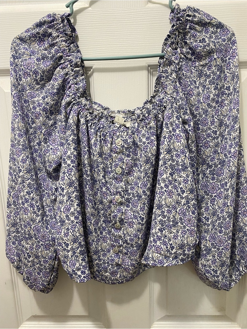 American Eagle Off The Shoulder Cropped Floral Blouse XS